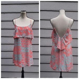 Charlotte Russe Spaghetti Strap Deep Back Print Dress